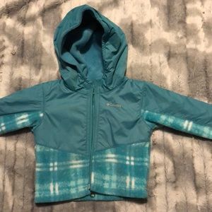 Teal Columbia fleece hooded jacket